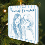 Custom Photo Acrylic Ornament - Personalized Best Friend Christmas Birthday Gifts For Women, Besties, Sisters, BFF - Eternal Bestie Love