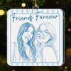 Custom Photo Acrylic Ornament - Personalized Best Friend Christmas Birthday Gifts For Women, Besties, Sisters, BFF - Eternal Bestie Love