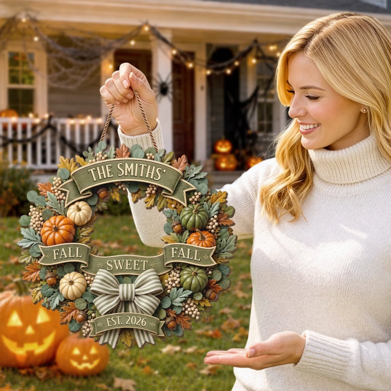 Custom Wood Sign - Personalized Halloween Decor Birthday Gifts For Mom, Dad, Brother, Sister - Welcome To Autumn Days