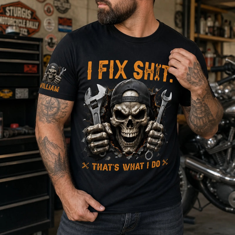 Custom T-Shirt - Personalized Birthday Gifts For Husband, Son, Grandson, Brother, Grandpa, Dad, Yourself - Built To Keep It Running