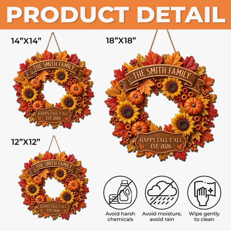 Custom Wood Sign - Personalized Halloween Decor Birthday Gifts For Mom, Dad, Brother, Sister - Warm Fall Sunshine Welcome