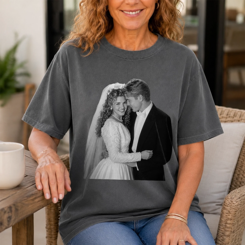 Custom Photo Comfort T-Shirt - Personalized Anniversary Wedding Gifts For Husband And Wife, Him And Her - Better Together Always