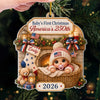 Custom First Christmas Acrylic Ornament - Personalized America 250th Anniversary Christmas Gifts For New Moms, New Dads, New Parents - Our First Holiday Memory