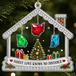 Custom Long Distance Acrylic Ornament - Personalized Christmas Birthday Gifts For Family - Love Keeps Us Together Always