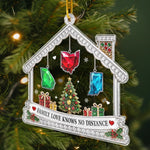 Custom Long Distance Acrylic Ornament - Personalized Christmas Birthday Gifts For Family - Love Keeps Us Together Always