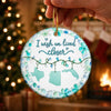 Custom Long Distance Sea Glass Ceramic Ornament - Personalized Best Friend Christmas Birthday Gifts For Women, Besties, Sisters, BFF - Miles Apart, Forever Close Hearts