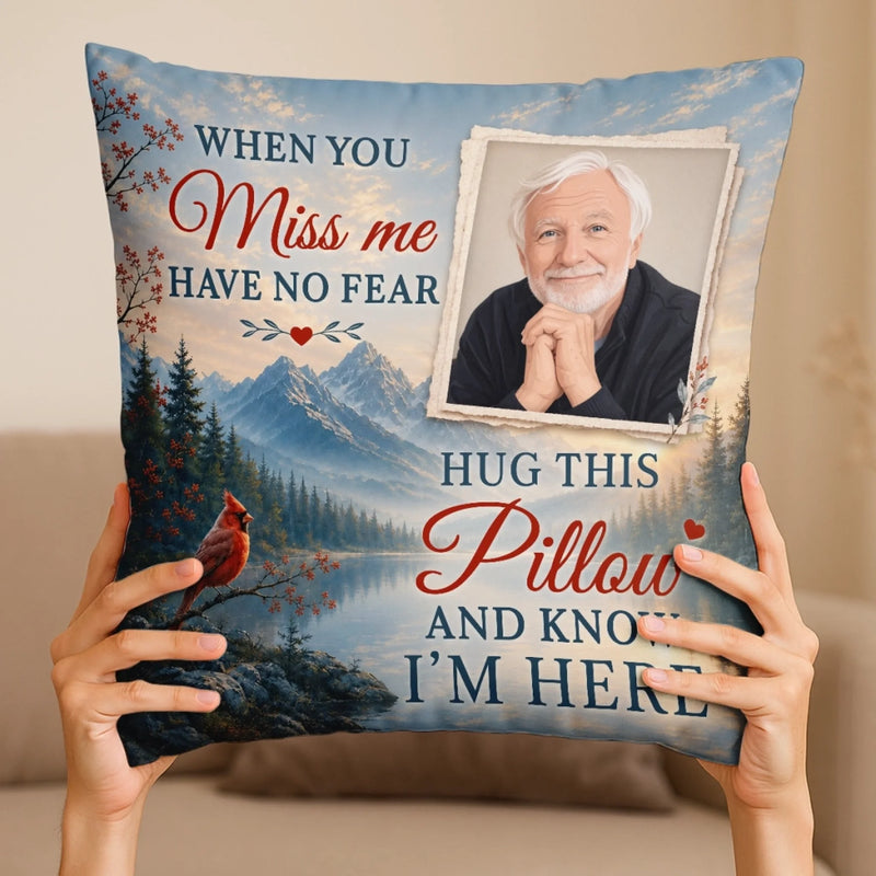 Custom Photo Pillow - Personalized Memorial Sympathy Gifts For Loss Of Mom, Dad - Forever Loving You From Heaven