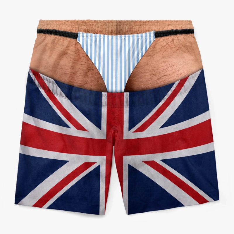 Custom Funny Men Swim Trunks - Personalized Birthday Gifts For Husband, Son, Grandson, Brother, Grandpa, Dad, Yourself - No Shirt No Worries