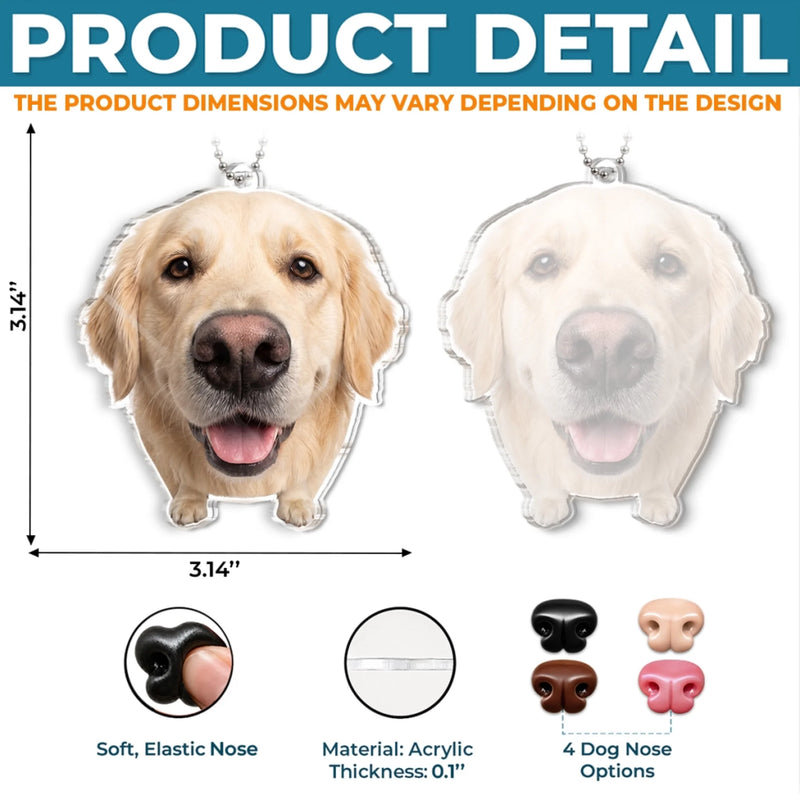 Custom Photo Squishy Nose Car Ornament – Personalized Birthday Gifts For Dog Lovers, Dog Dad And Mom - Boop That Cute Puppy Nose