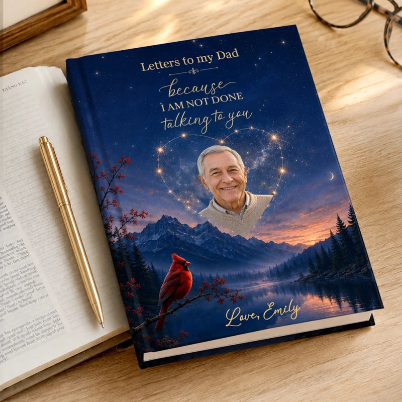 Custom Photo Hardcover Journal - Personalized  Memorial Sympathy Gifts For Loss Of Mom, Dad - Your Love Lives On In Me
