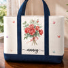 Custom Canvas Tote Bag - Personalized Birthday Gifts For Wife, Daughter, Besties, Sisters, Granddaughter, Grandma, Mom, Yourself - A Bouquet Of Love