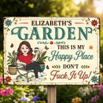 Custom Home Decor Metal Sign - Personalized  Birthday Garden Gifts For Gardeners, Plant Lovers - This Is My Happy Place