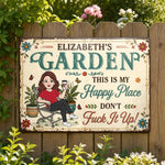 Custom Home Decor Metal Sign - Personalized  Birthday Garden Gifts For Gardeners, Plant Lovers - This Is My Happy Place