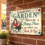 Custom Home Decor Metal Sign - Personalized  Birthday Garden Gifts For Gardeners, Plant Lovers - This Is My Happy Place
