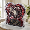 Custom Gothic Skeleton Acrylic Plaque - Personalized Halloween Decor, Anniversary Wedding Gifts For Husband And Wife, Him And Her - Our Love Story Never Dies