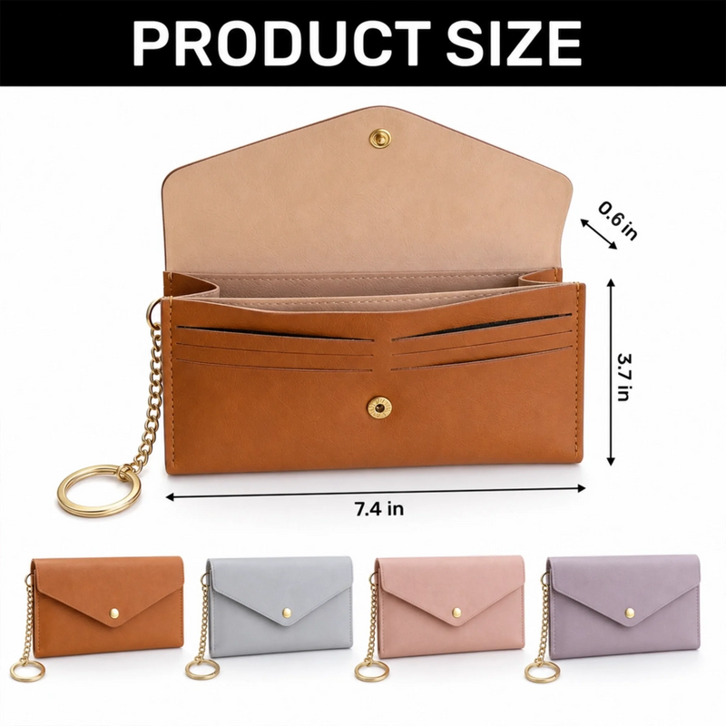 Custom Leather Envelope Wallet - Personalized Birthday Gifts For Daughter, Granddaughter - Watching You Bloom With Pride