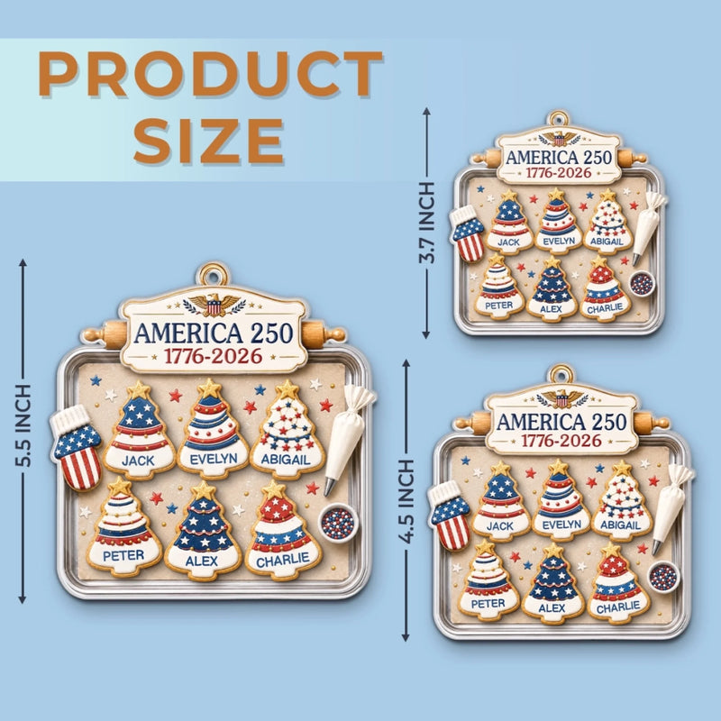 Custom Acrylic Ornament - Personalized America 250th Anniversary Christmas Gifts For Mom, Dad, Brother, Sister - Home Of The Sweet Free