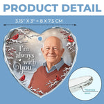 Custom Photo Heart Glass Ornament - Personalized Christmas Memorial Sympathy Gifts For Dad - Always Loved And Never Forgotten