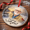 Custom Photo Circle Glass Ornament - Personalized Christmas Memorial Sympathy Gifts For Loss Of Mom, Dad - Forever Near In Our Hearts