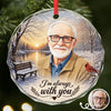 Custom Photo Circle Glass Ornament - Personalized Christmas Memorial Sympathy Gifts For Loss Of Mom, Dad - Forever Near In Our Hearts