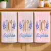 Custom Kitchen Towel - Personalized Birthday Gifts For Wife, Daughter, Besties, Sisters, Granddaughter, Grandma, Mom, Yourself - Cooking With Love And Flowers