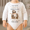 Custom Long Sleeve Baby Onesie - Personalized Christmas Baby Shower, Gender Reveal Gifts For New Moms, New Dads, New Parents - Living In My Own Crib