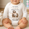 Custom Long Sleeve Baby Onesie - Personalized Christmas Baby Shower, Gender Reveal Gifts For New Moms, New Dads, New Parents - Living In My Own Crib