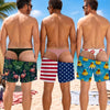 Custom Funny Patriotic Men Swim Trunks - Personalized Summer Vacation And Travel Gifts For Husband, Son, Grandson, Brother, Grandpa, Dad, Yourself - Back Where Waves Belong