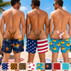 Custom Funny Patriotic Men Swim Trunks - Personalized Summer Vacation And Travel Gifts For Husband, Son, Grandson, Brother, Grandpa, Dad, Yourself - Salty Hair Zero Cares