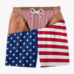 Custom Funny Patriotic Men Swim Trunks - Personalized Summer Vacation And Travel Gifts For Men - Back Where Waves Belong
