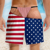 Custom Funny Patriotic Men Swim Trunks - Personalized Summer Vacation And Travel Gifts For Husband, Son, Grandson, Brother, Grandpa, Dad, Yourself - Forever Chasing Coastal Vibes