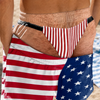 Custom Funny Patriotic Men Swim Trunks - Personalized Summer Vacation And Travel Gifts For Husband, Son, Grandson, Brother, Grandpa, Dad, Yourself - Forever Chasing Coastal Vibes