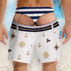 Custom Funny Men Swim Trunks - Personalized Summer Vacation And Travel Gifts For Husband, Son, Grandson, Brother, Grandpa, Dad, Yourself - Coastal Vibes