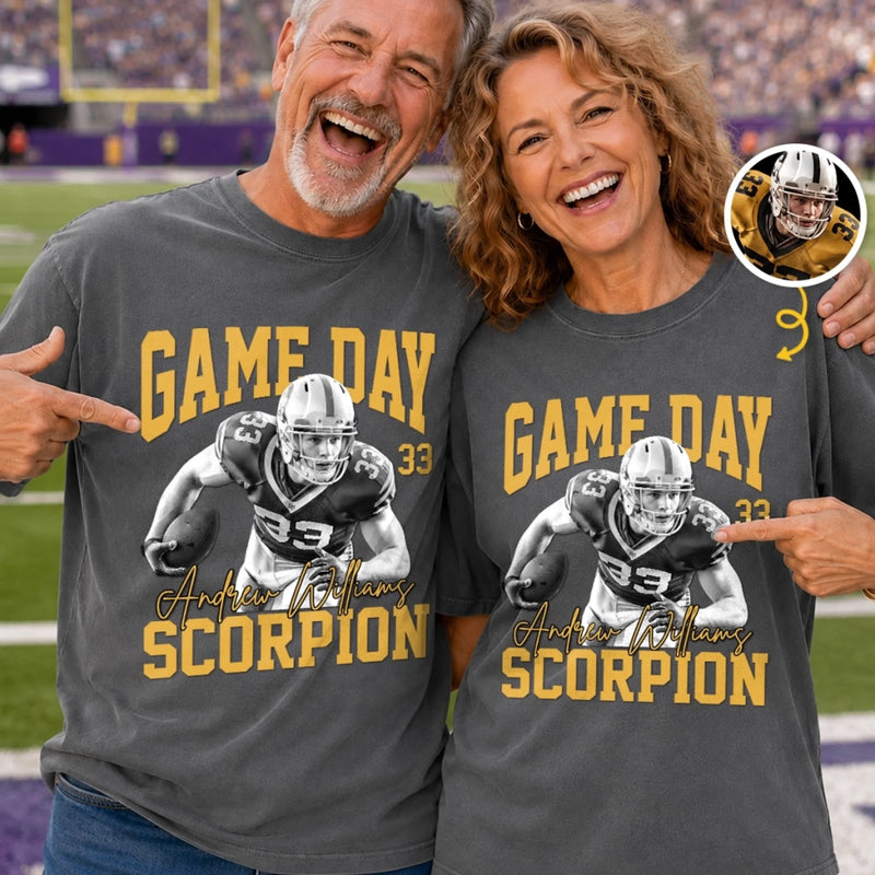 Custom Photo America Football Comfort T-Shirt - Personalized Birthday Gifts For Mom, Dad, America Football Lovers, Sports Fans, Sports Lovers - Game Day Is The Best Day