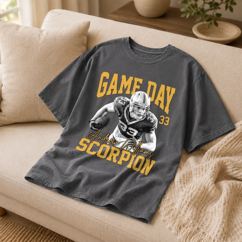 Custom Photo America Football Comfort T-Shirt - Personalized Birthday Gifts For Mom, Dad, America Football Lovers, Sports Fans, Sports Lovers - Game Day Is The Best Day