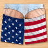 Custom Funny Patriotic Casual Shorts - Personalized Birthday Gifts For Husband, Son, Grandson, Brother, Grandpa, Dad, Yourself - Less Fabric More Beach Laughs