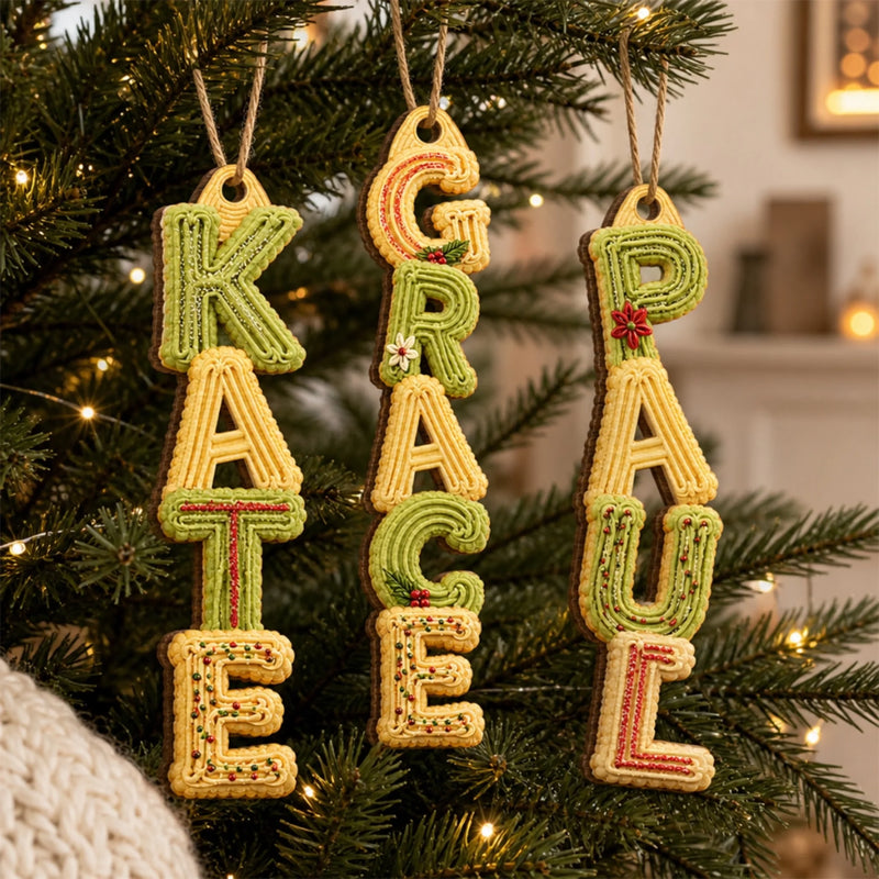 Custom Letter Wooden Ornament - Personalized Christmas Birthday Gifts For Mom, Dad, Brother, Sister - Baked With Love Just For You