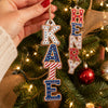 Custom Letter Wooden Ornament - Personalized America 250th Anniversary Christmas Gifts For Mom, Dad, Brother, Sister - Patriotic Pride On The Tree