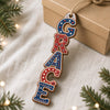 Custom Letter Wooden Ornament - Personalized America 250th Anniversary Christmas Gifts For Mom, Dad, Brother, Sister - Patriotic Pride On The Tree