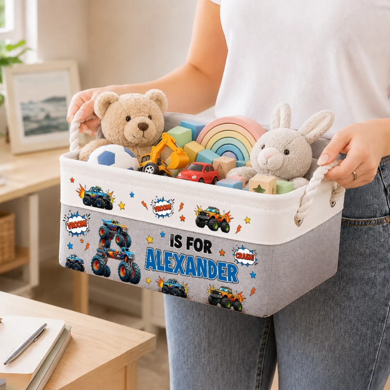 Custom Kids Storage Basket - Personalized Back To School Gifts For Kids - Little Hands Big Magical Dreams