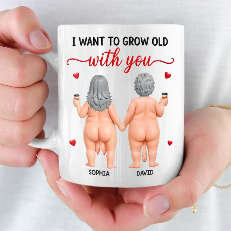 Custom Mug - Personalized Anniversary Wedding Gifts For Husband And Wife, Him And Her - Growing Old Together With You