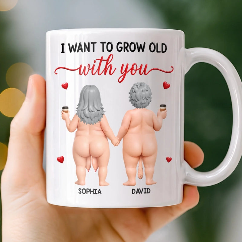 Custom Mug - Personalized Anniversary Wedding Gifts For Husband And Wife, Him And Her - Growing Old Together With You