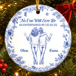 Custom Ceramic Ornament - Personalized Best Friend Christmas Birthday Gifts For Women, Besties, Sisters, BFF - Good Vibes Great Memories