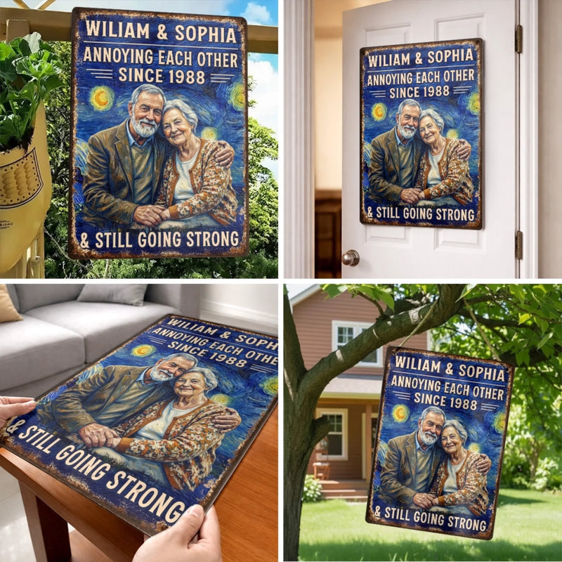 Custom Photo Home Decor Metal Sign - Personalized Anniversary Wedding Gifts For Husband And Wife, Him And Her - Best Husband And Wife Memories