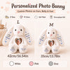 Custom Photo Heart Bunny Plush - Personalized  Memorial Sympathy Gifts For Loss Of Mom, Dad - Forever Remembered With Love
