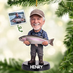 Custom Photo Acrylic Ornament - Personalized Christmas Birthday Fishing Gifts For Fisherman, Dad, Grandpa - Reel Good Times With Best Catch