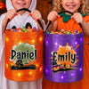 Custom LED Light Bucket Bag - Personalized Halloween  Birthday Gifts For Kids - Spooky Fun Ahead