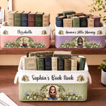 Custom Storage Basket - Personalized Bookish Gifts For Book Lovers, Bookworms, Readers - Where Stories Bloom