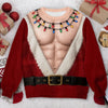 Custom Funny Ugly Sweatshirt - Personalized Christmas Birthday Gifts For Husband, Son, Grandson, Brother, Grandpa, Dad, Yourself - Santa Abs On Full Display Today