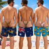 Custom Funny Men Swim Trunks - Personalized Summer Vacation And Travel Gifts For Husband, Son, Grandson, Brother, Grandpa, Dad, Yourself - Wild Beach Energy On Display